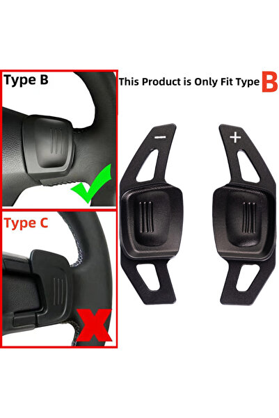 Choice For Type B Black 2Pcs Shift Paddle For VW Volkswagen Tiguan 2 Golf 7 G...