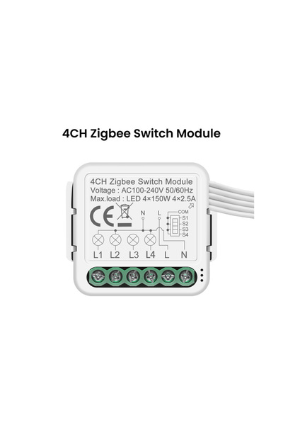 Choice1 ZigBee 4CH N GIRIER Tuya ZigBee Switch Module Neutral Wire Required S...