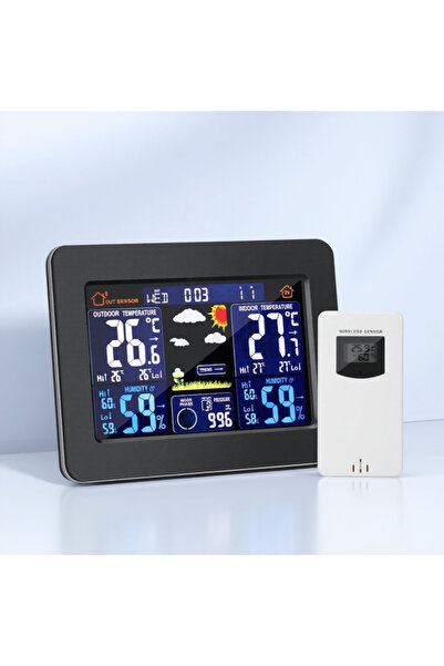 Choice black Digital Wireless Weather Station Color Display Forecast Clk with...