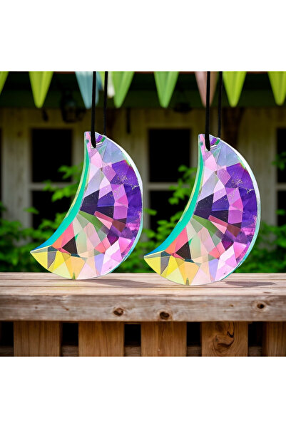 Choice1 قطعتان من النظارات الشمسية الكريستالية الساحرة على شكل هلال، بألوان م...