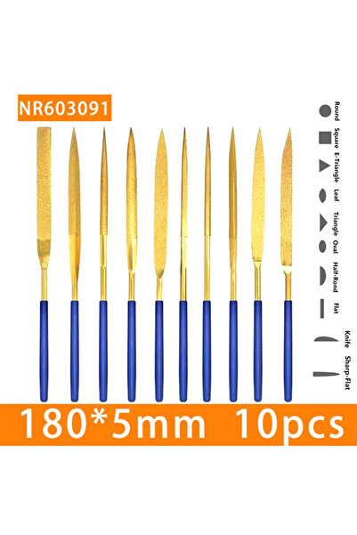Choice1 180x5mm Mini Needle Diamond Files Set 10PCS 3x140/4x160/5x180mm for J...