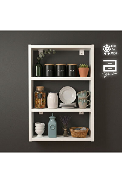 AYKAMOBİLYA Duvar rafı , 3 raf , çok amaçlı , mutfak rafı , 60x40