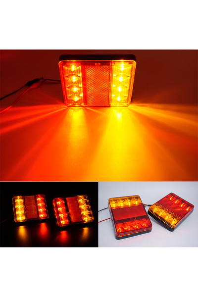 Choice 2x 2Pcs Waterproof 8 LED Tail Lights Rear Lamps Pair Boat Trailer 12V ...