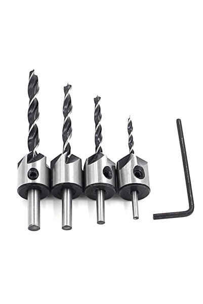 Choice 4pc drill bit set 4pc Three Pointed Woodworking Counterbore Drill 3-6m...