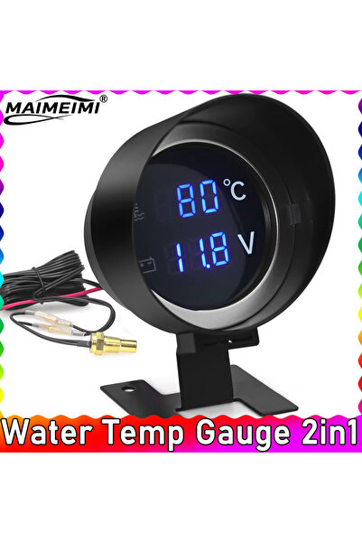 Choice مستشعر درجة حرارة الماء الرقمي الدائري LED ثنائي الوظائف BG0009 للسيار...