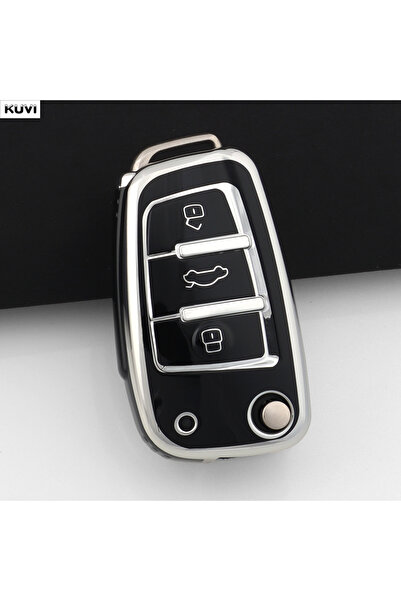 Choice6 Black only case TPU Car Folding Key Case Cover Shell Fob For Audi A1 ...