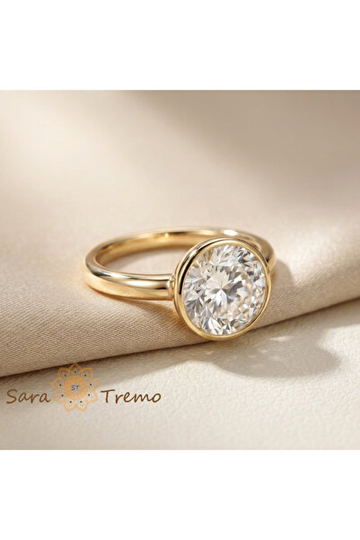 SaraTremo Ring of Clarity – 14K Gold Plated Ring with Round Zirconia