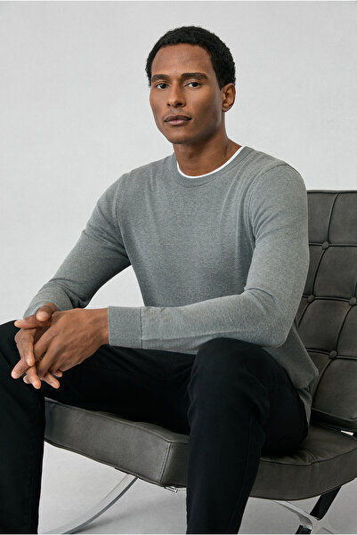 Kiğılı Crew Neck Regular Fit Cotton Knitwear Sweater