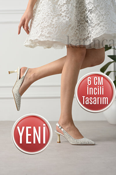 Karınca Pearl Heeled Bridal Shoes
