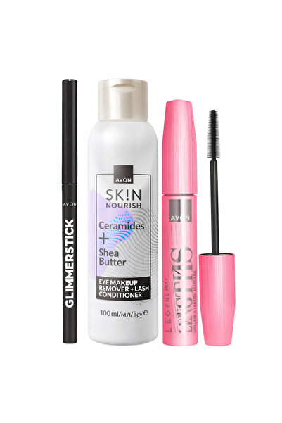 AVON Legendary Lengths Black Eyeliner, Eye Make-up Remover and Mascara Set