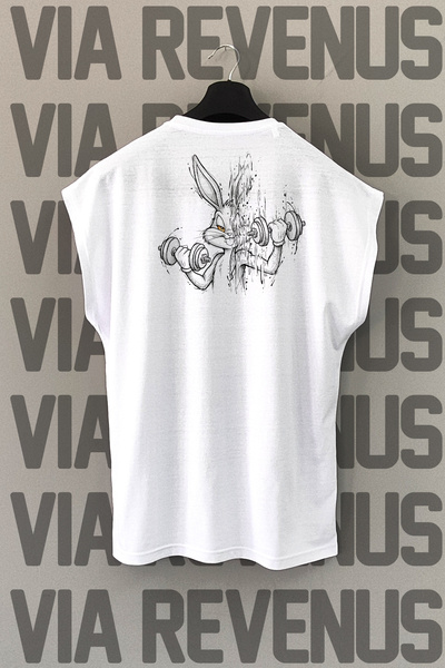 Vordevia Μπλουζάκι γυμναστικής Bunny Gym Back με τύπωμα Zero Sleeve 100% Βαμβ...