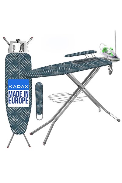 KADAX Ironing Board 120x38 cm Wide Top with Socket + Sleeve with Shelf