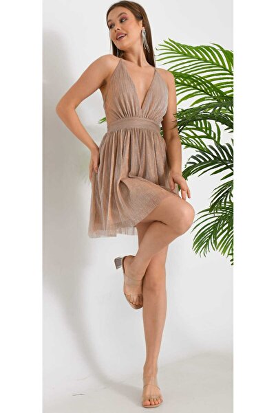 Hanife Glam Couture Hanife çapraz askılı mini elbise
