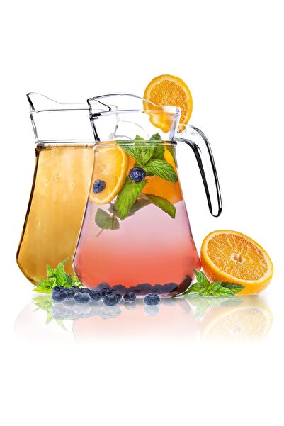 KADAX Glass Jug for Drinks Water Juice Glass Carafe for Lemonade 1.4L 2pcs