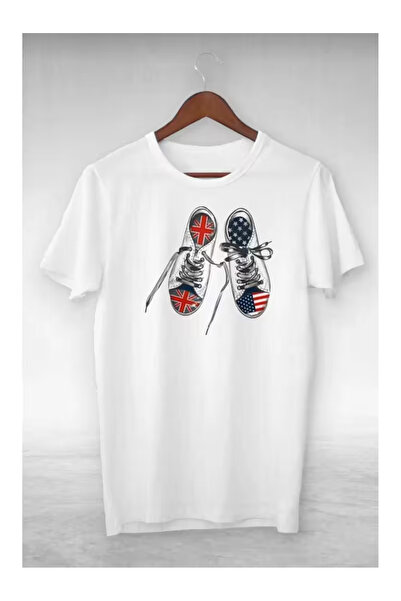 ZEMLİYA Unisex "Anglia America " B cu imprimeu T tricou -Stil modern