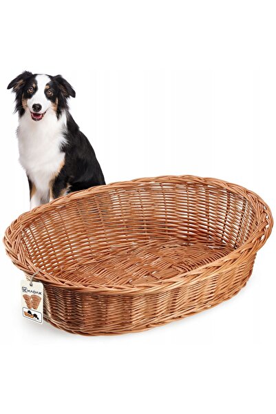 KADAX Dog Cat Bed Wicker Large Ecological 85cm L