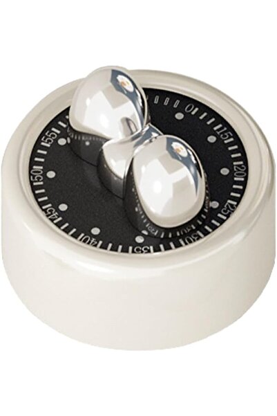 Arabest Mechanical Metal Kitchen Timer with Plasitc Bow Tie Design, White, 60...