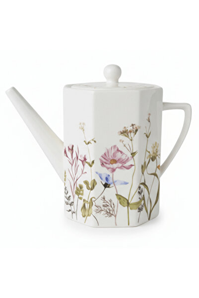 AKDC إبريق شاي لوهبار سيراميك مزخرف بالزهور - 1100 مل، إبريق تقديم شاي كلاسيك...