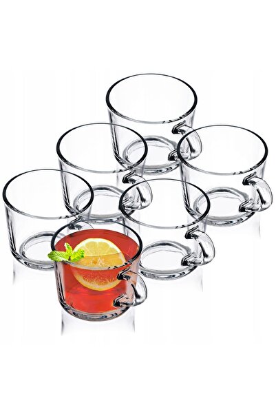 KADAX Glasses with Handle Mug Cup for Coffee Tea Drinks Set of 6 pcs 270 ml