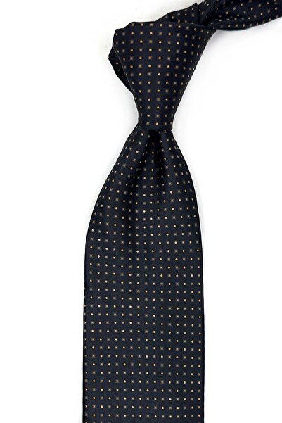 Kravatkolik Klasična kravata sa crnim tačkastim uzorkom i maramicom KK13423