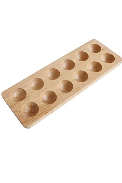Arabest 1PCS Wood Egg Tray, 12 Holes Egg Storage Rack Japanese-Style Wooden E...