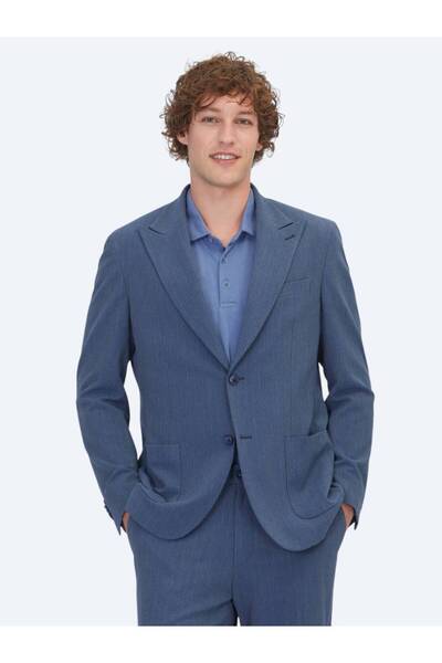 Kip Blue Striped Comfort Fit Suit