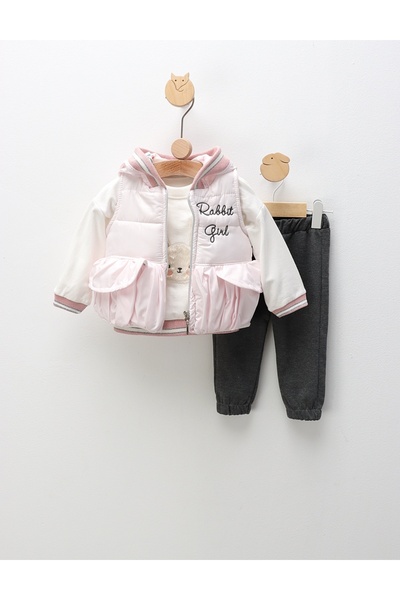 MiniKids Σετ κοστούμι με γιλέκο Rabbit Girl, ροζ