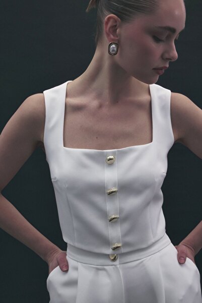 Sateen Lucy crop - Ecru