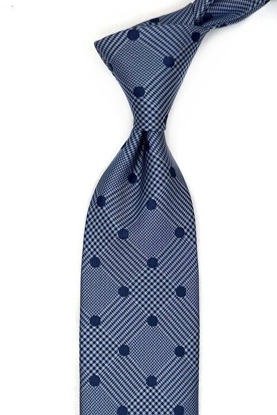 Kravatkolik Plava - Mornarsko plava Tačkasti dezen Klasična kravata sa šalom ...