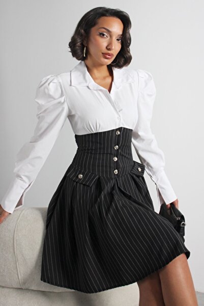 Ded COLLECTION Rochie elegantă în stil vintage pentru femei, cu detaliu de co...