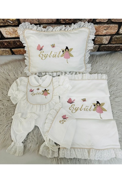 BEYCEY TASARIM Yastık battaniye tulum şapka eldiven 5'li set