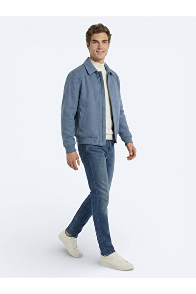 Kip Mavi Shirt Collar Casual Woven Coat