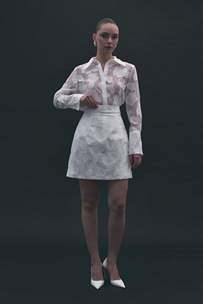 Sateen Belica Skirt - Ecru