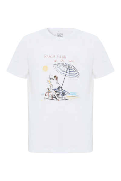 Mudo تي شيرت مطبوع برقبة دائرية