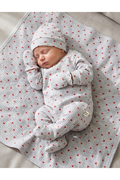 MiniKids 5-piece baby set, Hearts, gray-red