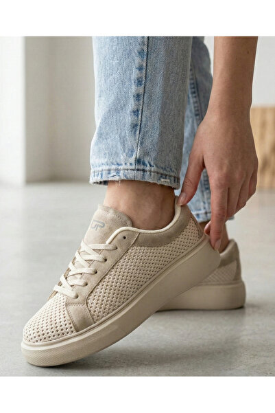 Dee Pooll Women's Knitted Textured Lightweight High-Sole Daily Sports Sneaker