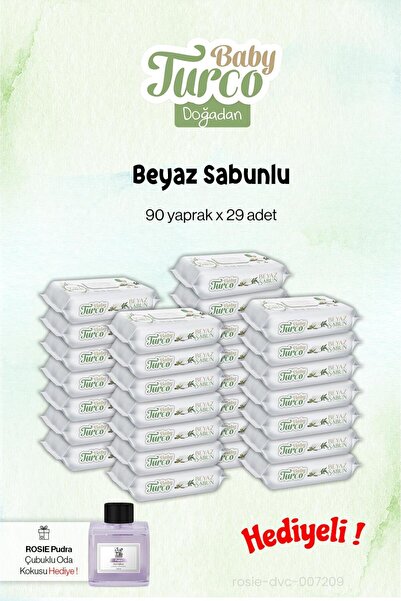 Baby Turco Beyaz Sabunlu 29 Paket Baby Turco, 90'lı ve Rosie Koku Hediye