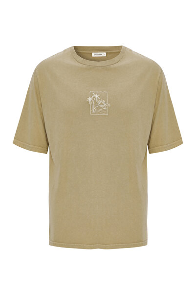 Mudo Oversize Crew Neck T-Shirt with Embroidered