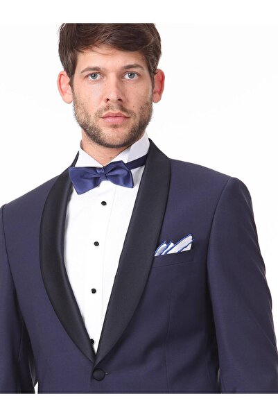 Kip μπλε κοβαλτίου Με μείγμα μαλλιού Κοστούμι