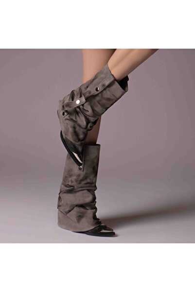 Modish Boutique Women's suede Leather Mini Myko Grey