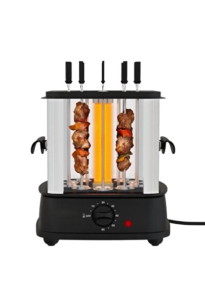 Tradeo شواية كباب كهربائية دوارة بقوة 900 واط مع أسياخ دوارة تلقائية وصينية غ...