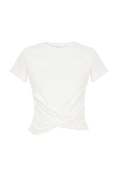 Mudo Double-Breasted Detailled Crew Neck T-Shirt