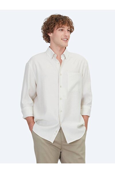 Kip Taş Oversized Fit Woven Casual Shirt