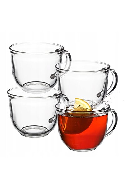 KADAX Winter Tea Coffee Glasses 480 ml Glass with Handle 4 pcs Cups Set