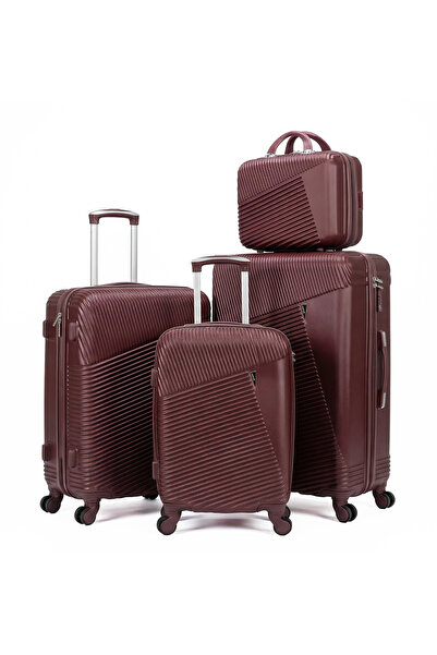 ASFAR مجموعة حقائب سفر من 4 قطع مصنوعة من مادة ABS، مقاسات 14-20-24-28 بوصة، ...