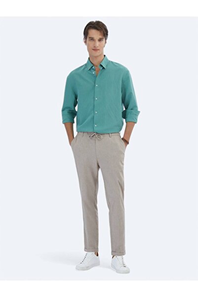 Kip Cămașă casual țesută oversize verde Nil