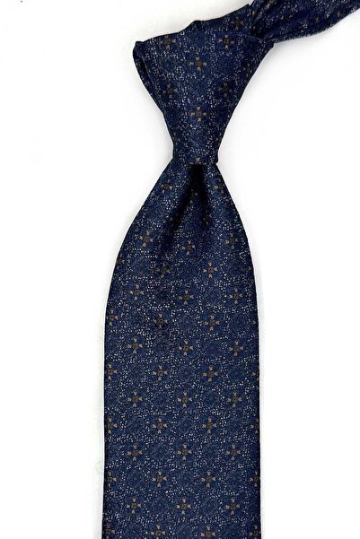 Kravatkolik Klasična kravata s tamnoplavim šarom peska sa maramicom KK13555