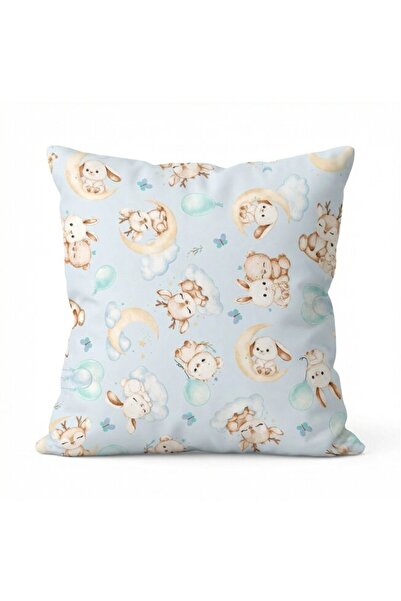 Max Price Bambi and Friends Cushion, Cotton, Blue, 40x40cm