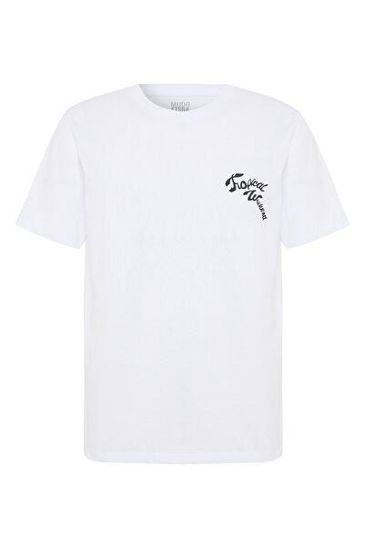 Mudo تي شيرت فضفاض بياقة دائرية ومطبوع