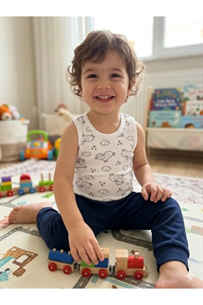 Şimo Butik Kız Erkek Çocuk Bebek Kolsuz Askılı Çıtçıtlı Body-Badi %100 Organi...